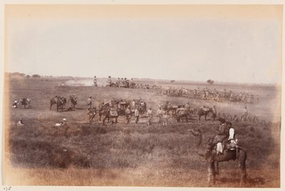 Sappere og gruvearbeidere lager lyskyttergraver under treningsleiren i Delhi, 1885 ca. av Unknown