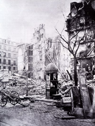 De store verkene i Paris: hjørnet av Rue Royal og Rue du Fbg St Antoine av Unknown photographer