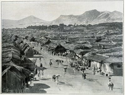 Utsikt over hovedgaten i Seoul, hovedstaden i Korea på 1800-tallet av Unknown photographer