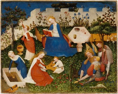 The Little Garden of Paradise, ca. 1410-20 (blandet media på eik) av Upper Rheinish Master