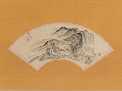 Dvelende regn over Half the Village, ca. 1815-20. av Uragami Gyokudo