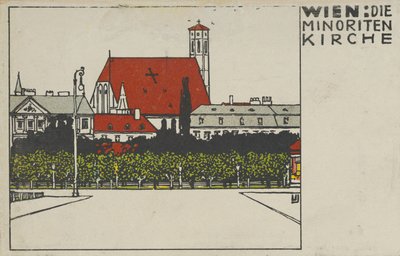 Viena: Biserica Minorită Viena: Biserica Minorită, 1908. norvegiană av Urban Janke