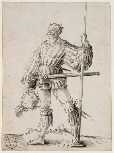Soldat med en lanse, 1514 av Urs Graf