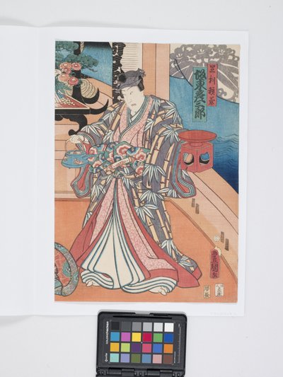 Der Schauspieler Bandō Hikosaburō V in der Rolle von Ashikaga Yoshikane von Utagawa (1786-1865) Kunisada
