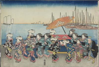 (Bryllupsprosesjon), midten av 1800-tallet av Utagawa Hiroshige