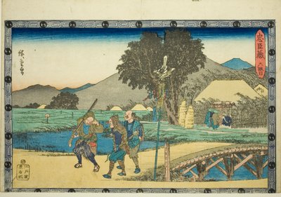 Akt 6 (Rokudanme), fra serien "The Revenge of the Loyal Retainers (Chushingura)" av Utagawa Hiroshige