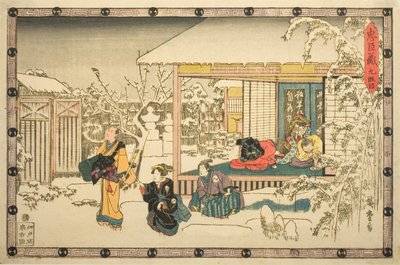 Akt 9 (Kyudanme), fra serien "The Revenge of the Loyal Retainers (Chushingura)" av Utagawa Hiroshige