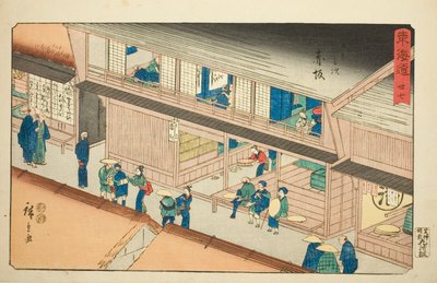 Akasaka - Nei. 37, fra serien "Fifty-three Stations of the Tokaido (Tokaido gojusan tsugi)," også kjent som Reisho Tokaido av Utagawa Hiroshige