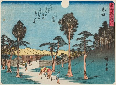 Akasaka, fra seriens "fifty-three S tachi-lyder av te urban grad (urban grad ved siden av hovedfjellet)," Tillatt urban grad) av Utagawa Hiroshige