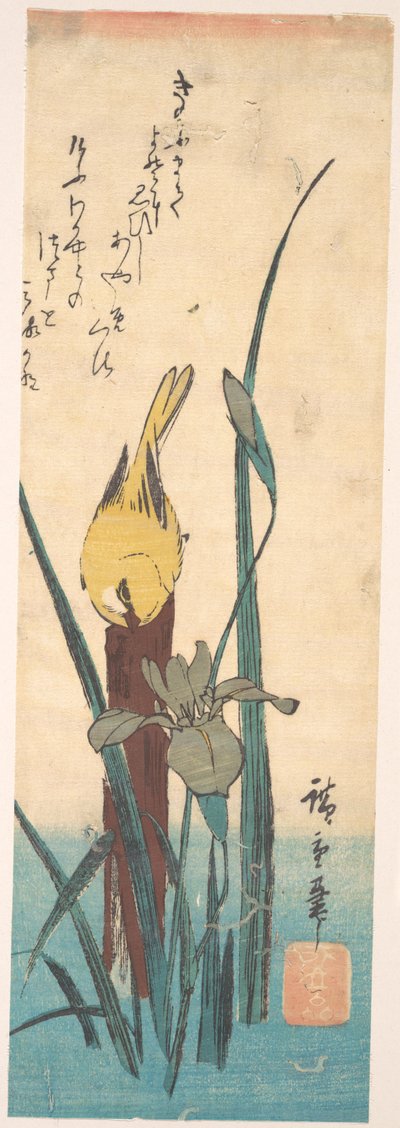 Vogel und Iris av Utagawa Hiroshige