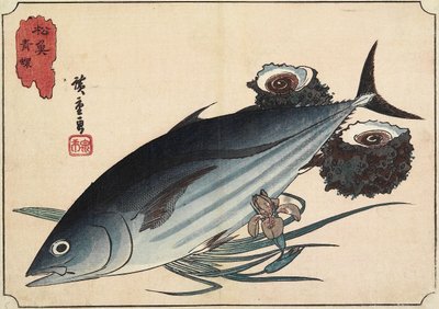 Bonito og toppskjell, tidlig på 1800-tallet av Utagawa Hiroshige