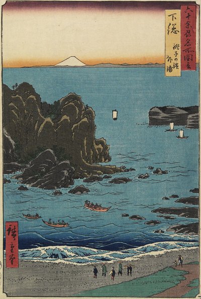 Cho_shi-stranden ved det åpne hav, Shimo_sa-provinsen, august 1853 av Utagawa Hiroshige
