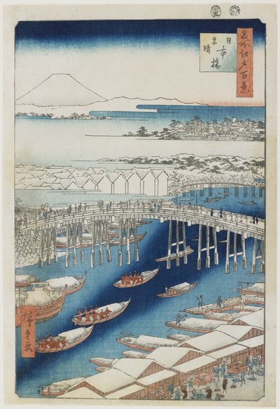 Klart vær etter snø, Nihonbashi-broen, mai 1856 av Utagawa Hiroshige