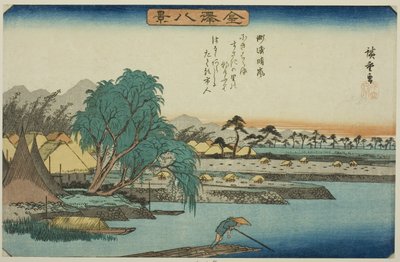 Klarvær ved Susaki (Susaki seiran), fra serien "Eight Views of Kanazawa (Kanazawa hakkei)" av Utagawa Hiroshige