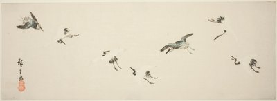 Kraner i flukt av Utagawa Hiroshige
