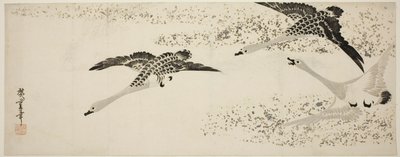 Nedstigende gjess av Utagawa Hiroshige