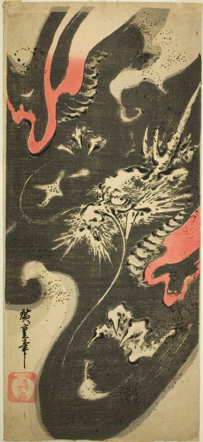 Drage i skyer av Utagawa Hiroshige