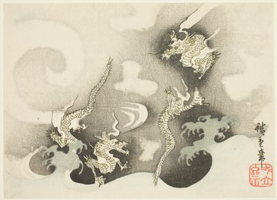 Drager blant skyer av Utagawa Hiroshige