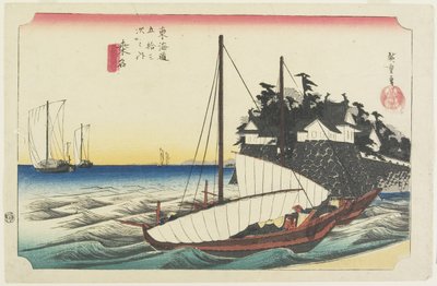 Fergen er en hånd fra Shichiri, Kuwana, ca. 1833 av Utagawa Hiroshige