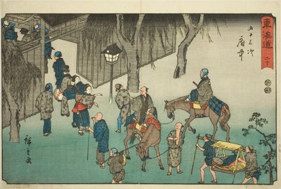 Fuchu - Nei. 20, fra serien "Fifty-three Stations of the Tokaido (Tokaido gojusan tsugi)," også kjent som Reisho Tokaido av Utagawa Hiroshige