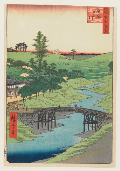Furukawa River, Hiroo, 1856 (farget treblokktrykk) av Utagawa Hiroshige