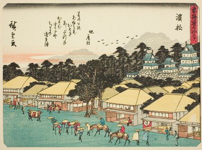 Hamamatsu, fra seriens "Fifty-three S tachi-lyder av te urban grad (urban grad ved siden av hovedfjellet)," Tillatt urban grad) av Utagawa Hiroshige