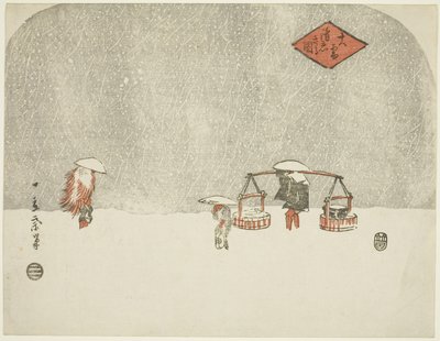 Hår vy S w (det snør) av Utagawa Hiroshige