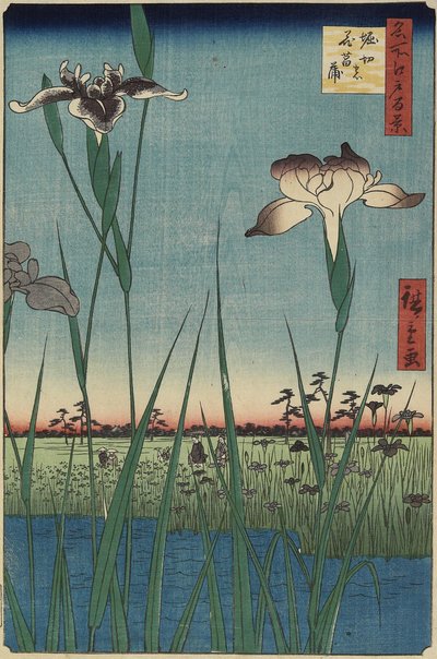 Iris Garden at Horikiri, May 1857 av Utagawa Hiroshige