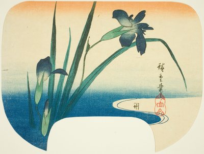 Iris og bekk av Utagawa Hiroshige