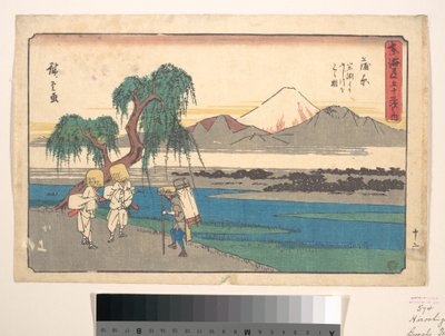 Kanbara stasjon av Utagawa Hiroshige