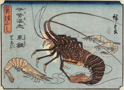 Hummer, reker og reker, 1830-1844 av Utagawa Hiroshige