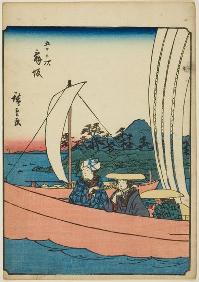 Maisaka, fra seriens "fifty-three S tachi-lyd "of te urbanity" (Goshuyama neste) ) av Utagawa Hiroshige
