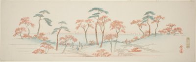 Lønner ved Kaianji-tempelet (Kaianji koyo), fra en serie uten navn med kjente utsikter over Edo-forstedene av Utagawa Hiroshige
