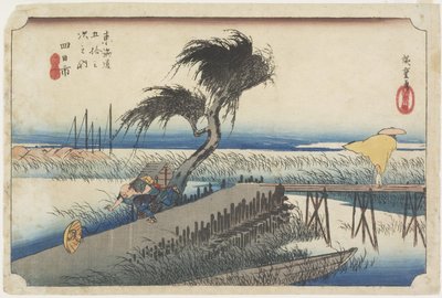 Synlig Ver, Yokkaichi, ca. 1833 av Utagawa Hiroshige