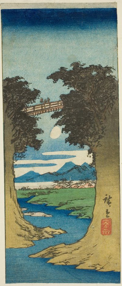 Monkey Bridge av Utagawa Hiroshige