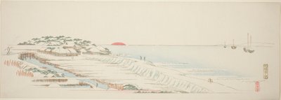 Morning Snow at Susaki (Susaki yuki no asa), fra serien "Thirteen Views of the Environs of Edo" av Utagawa Hiroshige