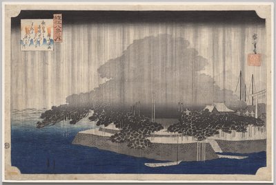 Night Rain at Karasaki, fra serien Eight Views of Ōmi av Utagawa Hiroshige
