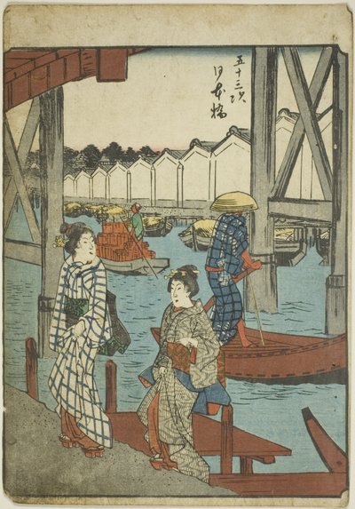 Japan B Ridge (Nihonbashi), fra seriens "fifty-three S tachi-lyd s" of te urbanity