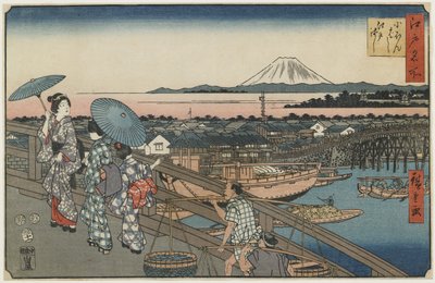 Nihonbashi Bridge og Edo Bridge, november 1853 av Utagawa Hiroshige