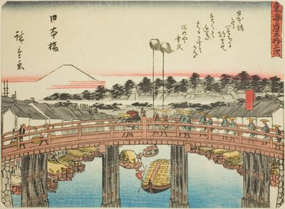 Nihonbashi, fra seriens "fifty-three S tachi-lyder av urbanitet (urban grad ved siden av hovedfjellet)," Tillatt urban grad) av Utagawa Hiroshige