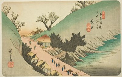 av. 16: An Aka, fra serien "Shi x ty-nine S ta on s of kisokaido" av Utagawa Hiroshige