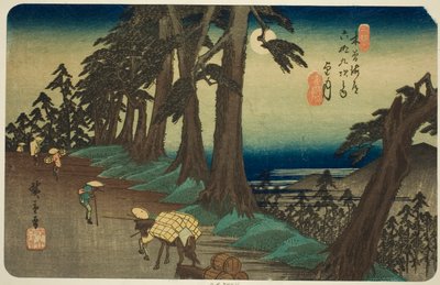 av. 26: Mochizuki, fra seriens "shi x ty ne s ta on s of te kisokaid (kisokaido rokujukyu tsugi no uchi)" av Utagawa Hiroshige
