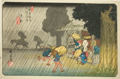 av. 40: Suhara, fra serien "Shi xty-nine S taion of te kisokaido" av Utagawa Hiroshige