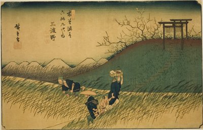 av. 42: Mido, fra serien "Shi x ty ne S ta ons of the kisokaido" av Utagawa Hiroshige
