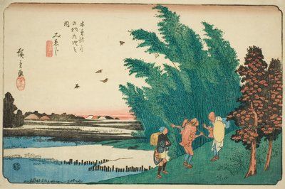 Nr. 56: Mieji, fra serien "Sixty-nine Stations of the Kisokaido (Kisokaido rokujukyu tsugi no uchi)" av Utagawa Hiroshige