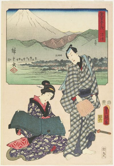 Numazu, august 1854 av Utagawa Hiroshige