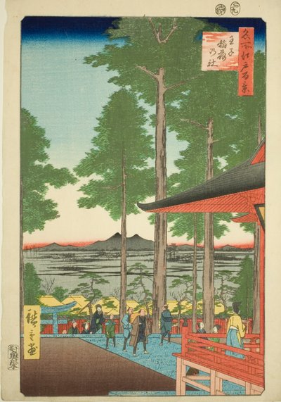Onkel Inari-helligdommen (onkel Inari no Yashiro), fra serien "Ridge dre d fa nets utsikt over Edo (One Hundred Famous Views of Edo)" av Utagawa Hiroshige
