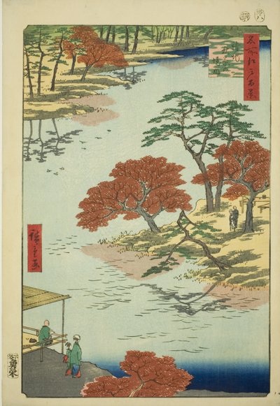 Precincts of Akiba Shline, på mottakstidspunktet (precincts of Akiba på mottakstidspunktet), fra seriens "Ridge dre d fa net views of Edo (Ett hundre berømte severdigheter i Edo)" av Utagawa Hiroshige