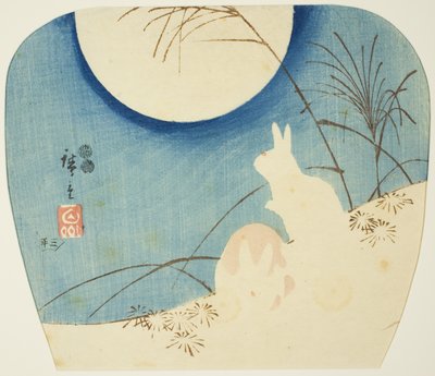 Kaniner i måneskinn av Utagawa Hiroshige