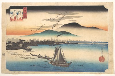 Tilbakevendende gjess ved Katada av Utagawa Hiroshige